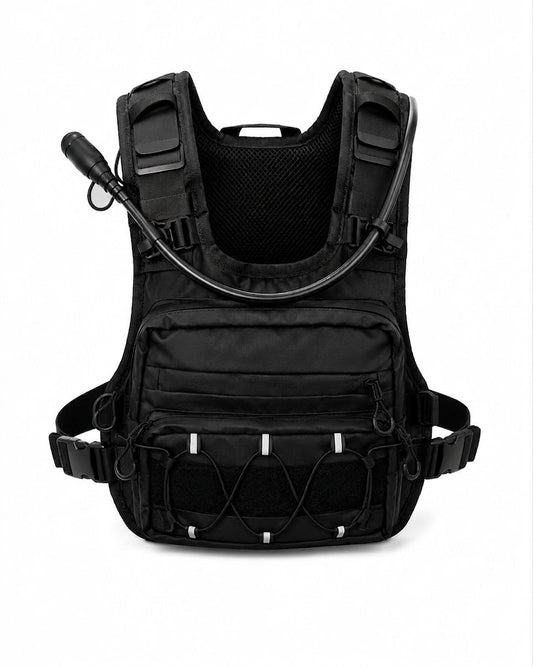 Black hydration running vest - front view