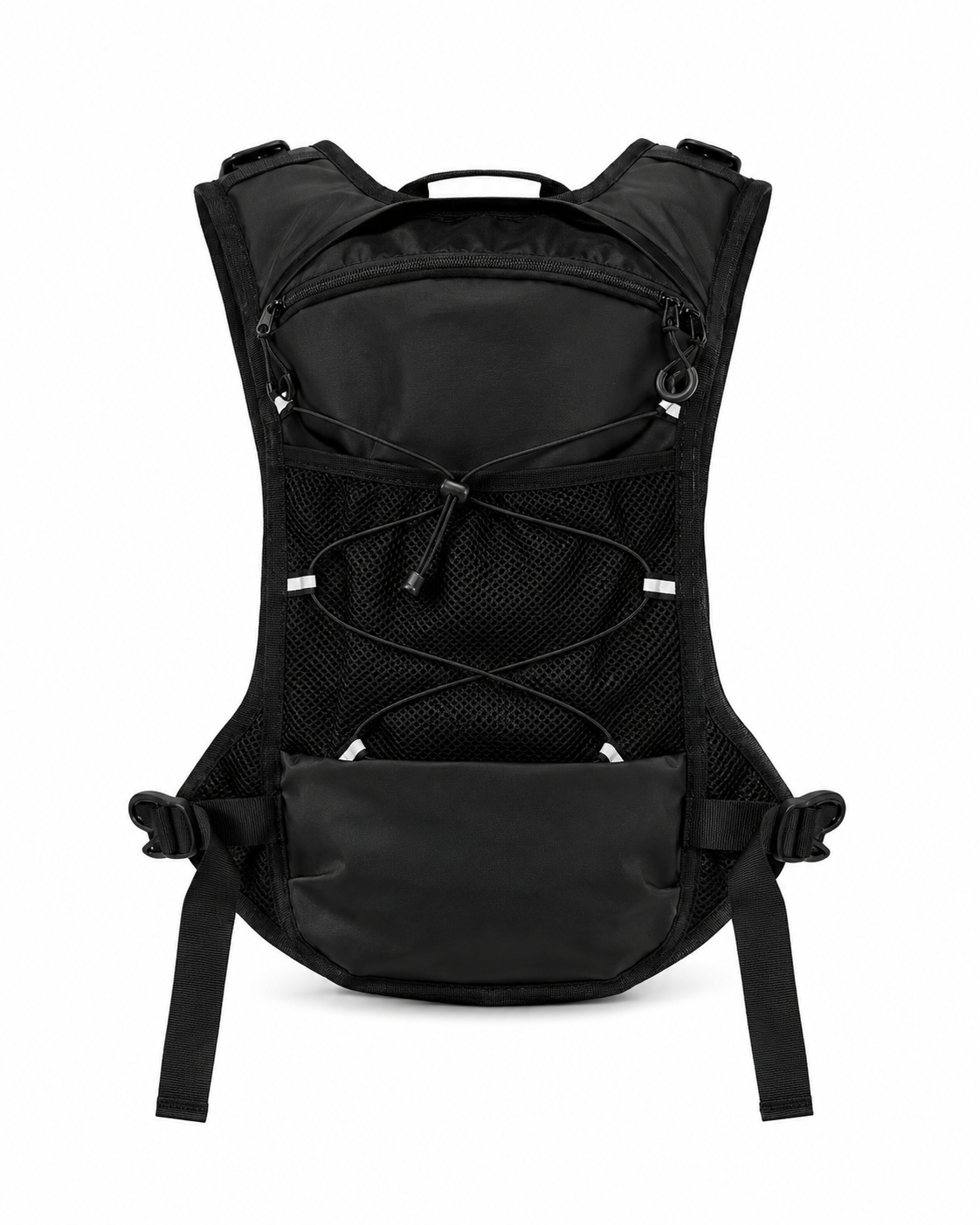 Black hydration running vest - back view