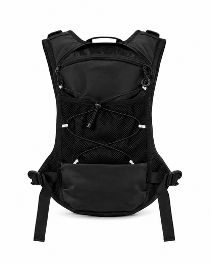 Black hydration running vest - back view
