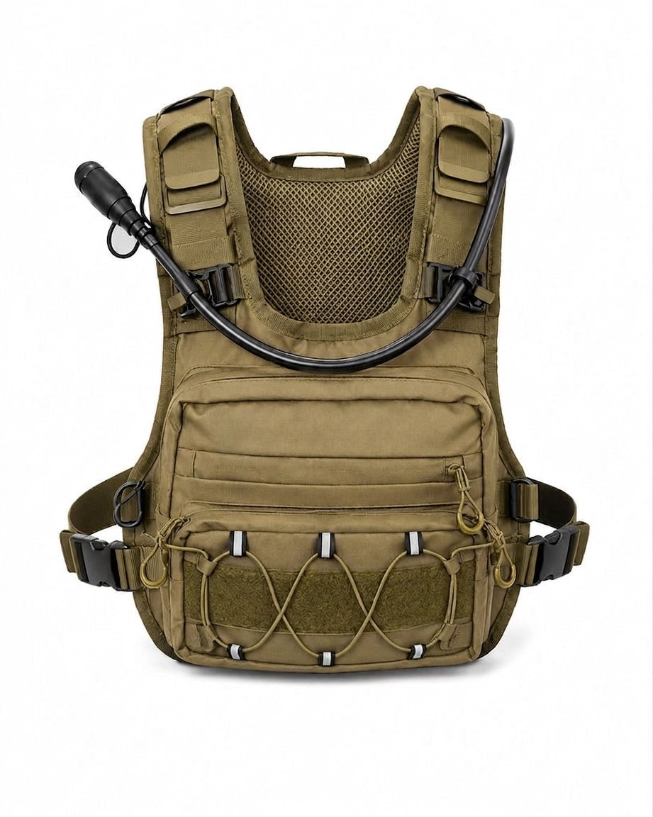 Brown hydration running vest - front view