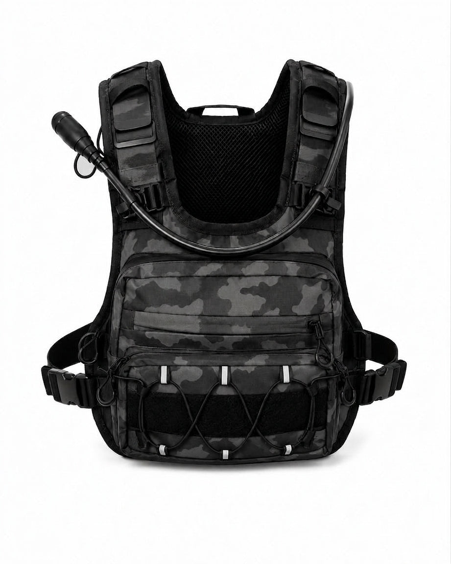 Camo hydration running vest - front view