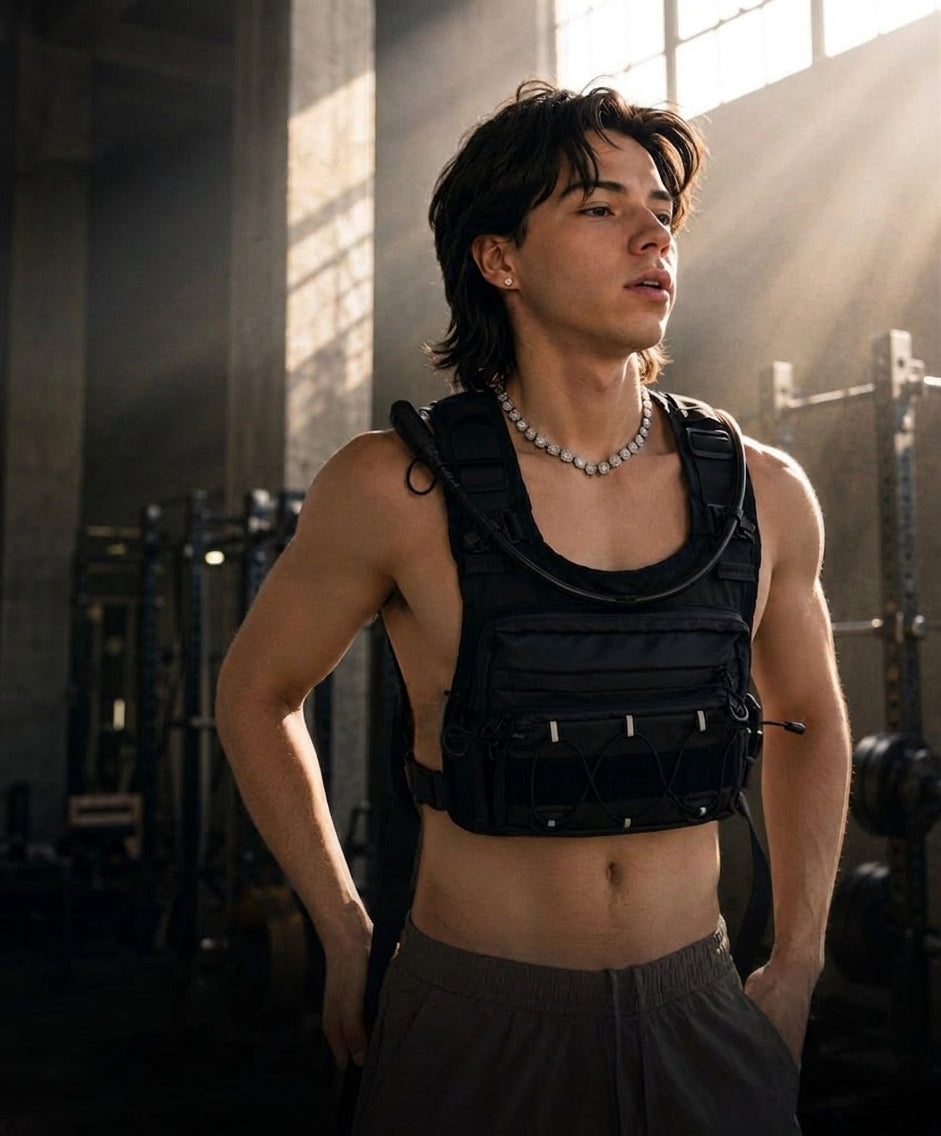 Runner wearing hydration vest